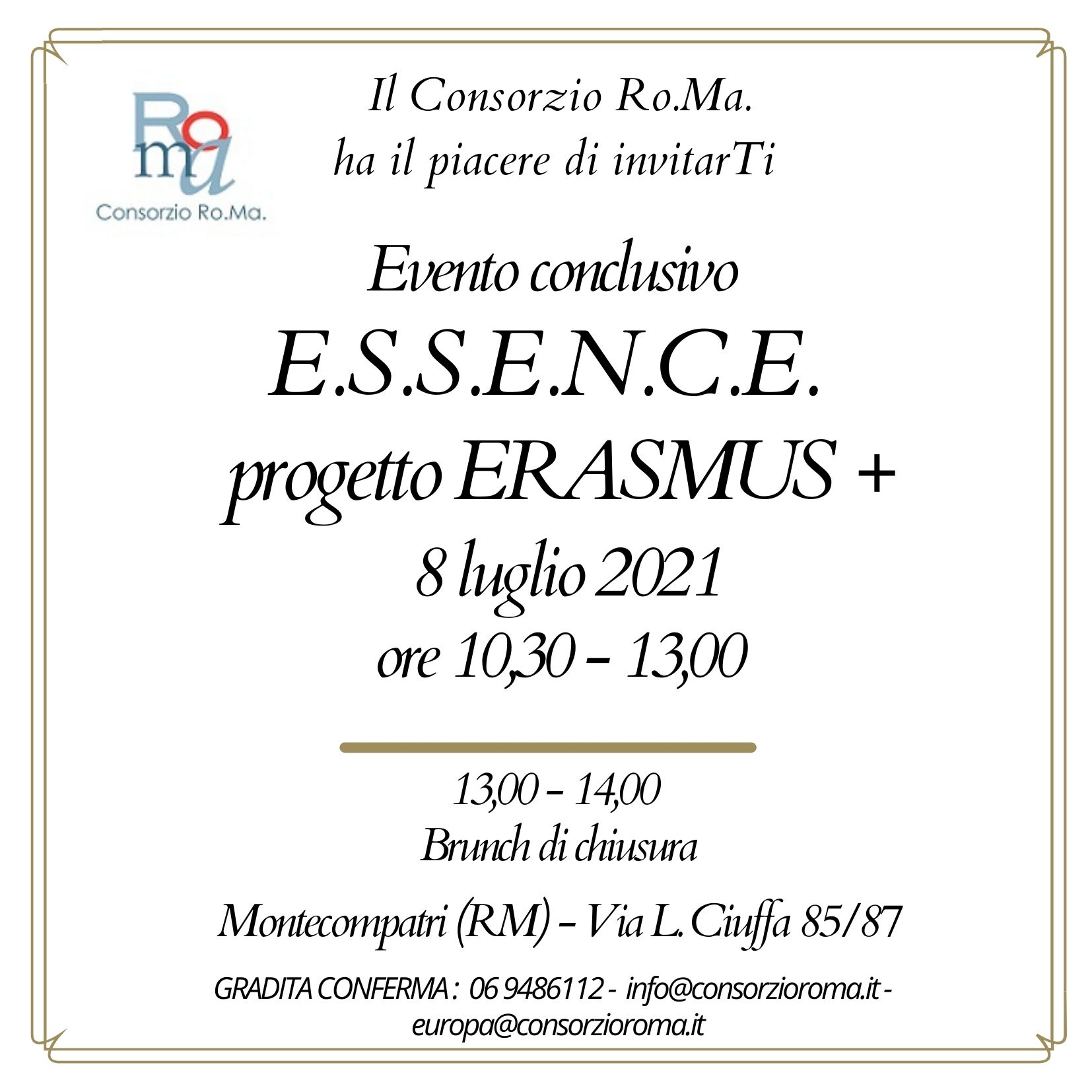 Evento conclusivo del progetto europeo E.S.S.E.N.C.E.