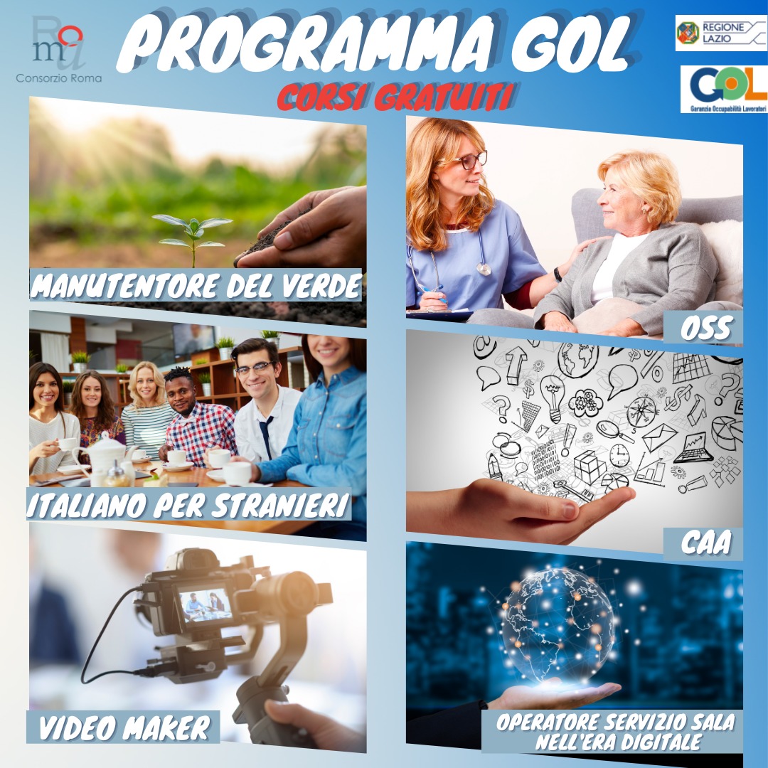 Formazione gratuita – Corsi: “Italiano per stranieri – Livello A1”, “Manutentore del Verde”, “Operatore al servizio sala nell’era digitale”, “CAA”, “OSS” e “Live Streaming per Videomaker”