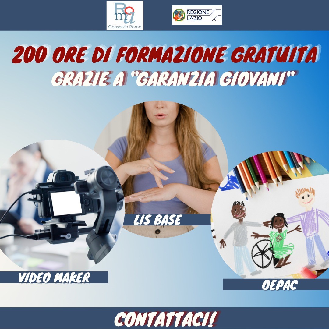 Formazione gratuita – Corsi: “LIS Base”, “OEPAC” e “Videomaker”