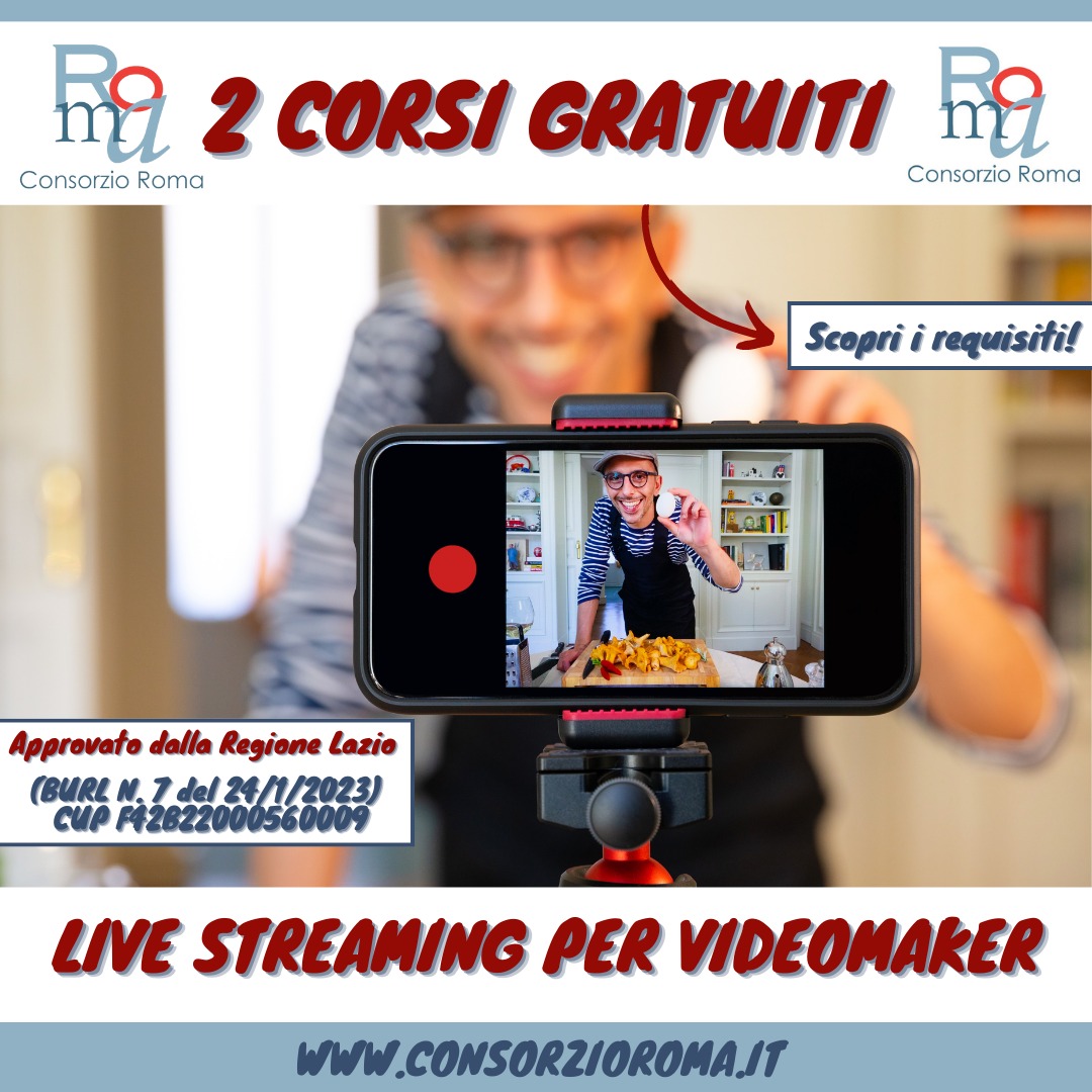 Aperte le iscrizioni per i corsi gratuiti “LIVE STREAMING PER VIDEOMAKER”